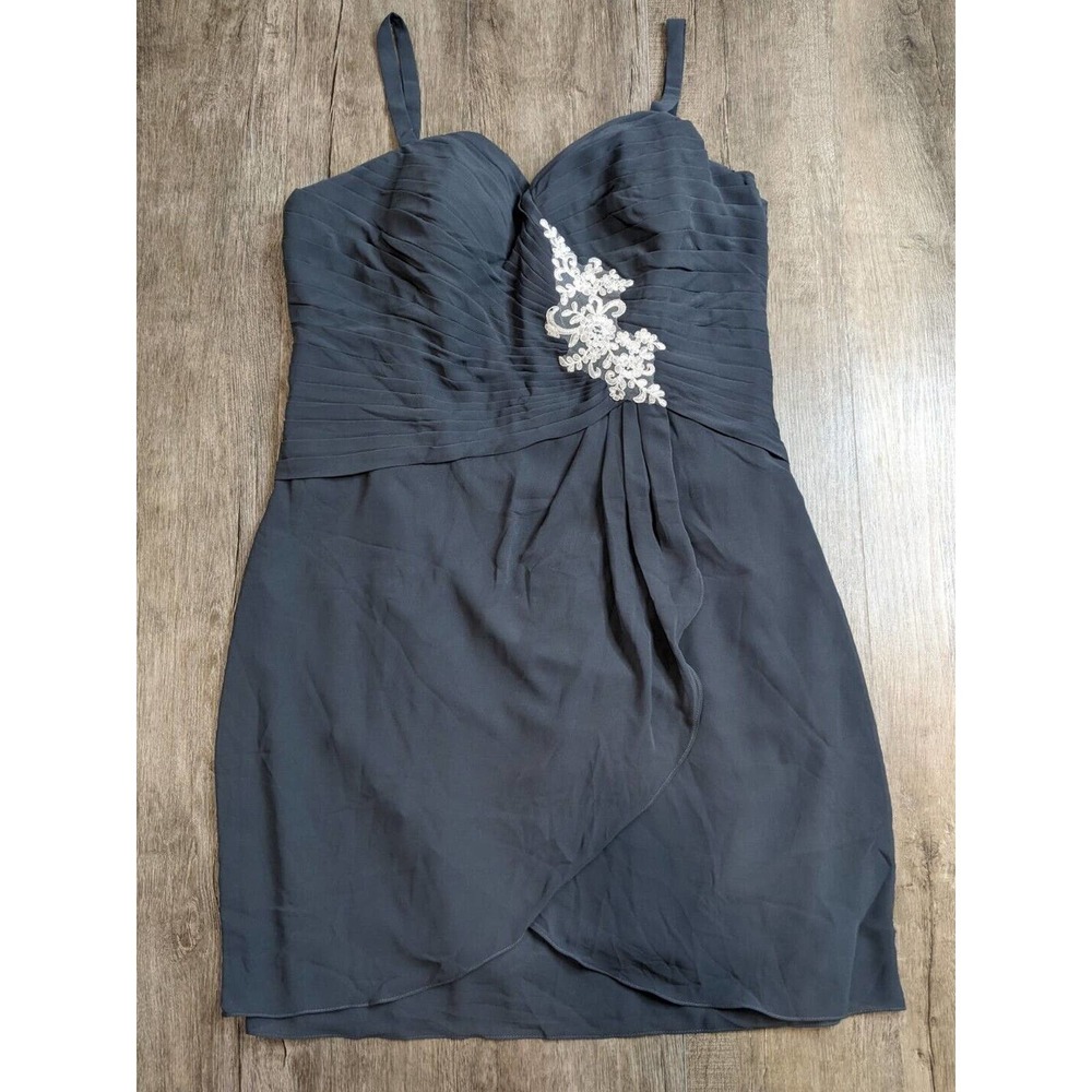 NWT AW Bridal Lace Embellished Short Dress Size 18 Women's Gray